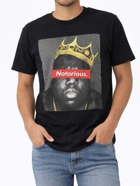 Notorious BIG Graphic T-Shirt Biggie Smalls Crown Photo Hip Hop Rap Tee Black